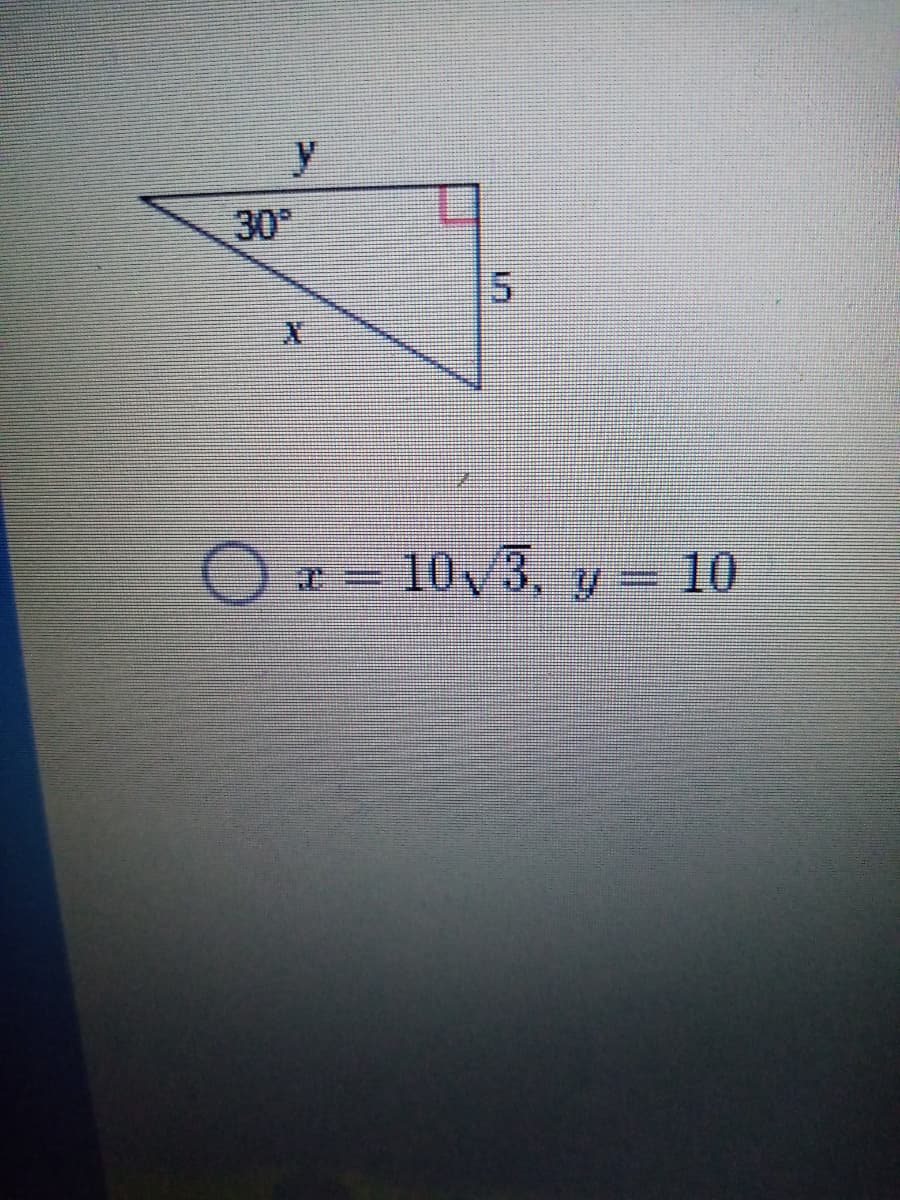 y.
30
O = 10,3, y = 10
