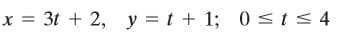 x = 3t + 2, y t + 1; 0 <IS4
