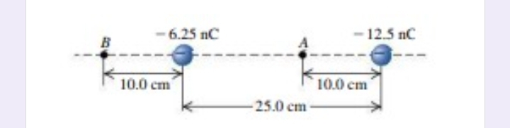 - 6.25 nC
- 12.5 nC
B
10.0 cm
10.0 cm
25.0 cm
