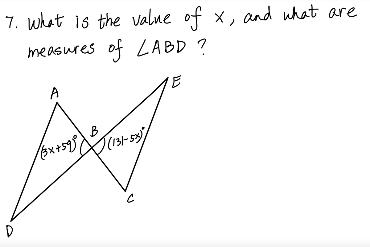 7. what is the value of x , and uhat are
measures of LABD ?
B
)(131-52)
