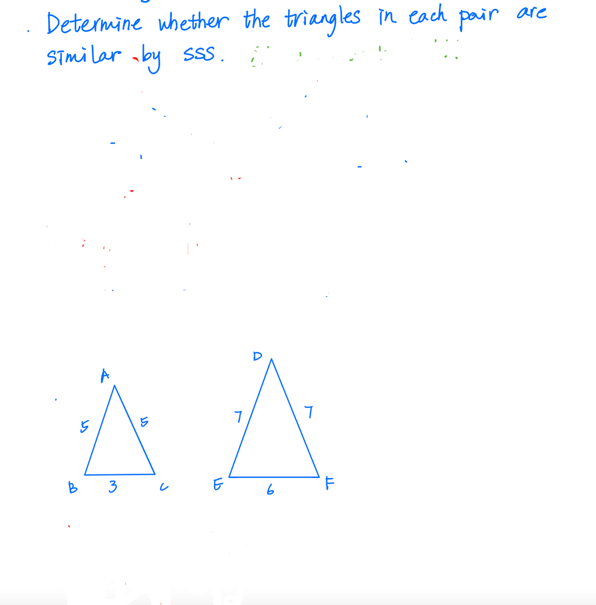 Determine uhether the triangles in each pair are
STmilar by SS .
AA
B 3
6
is
