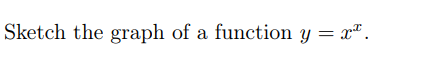 Sketch the graph of a function y = x".
x*.
