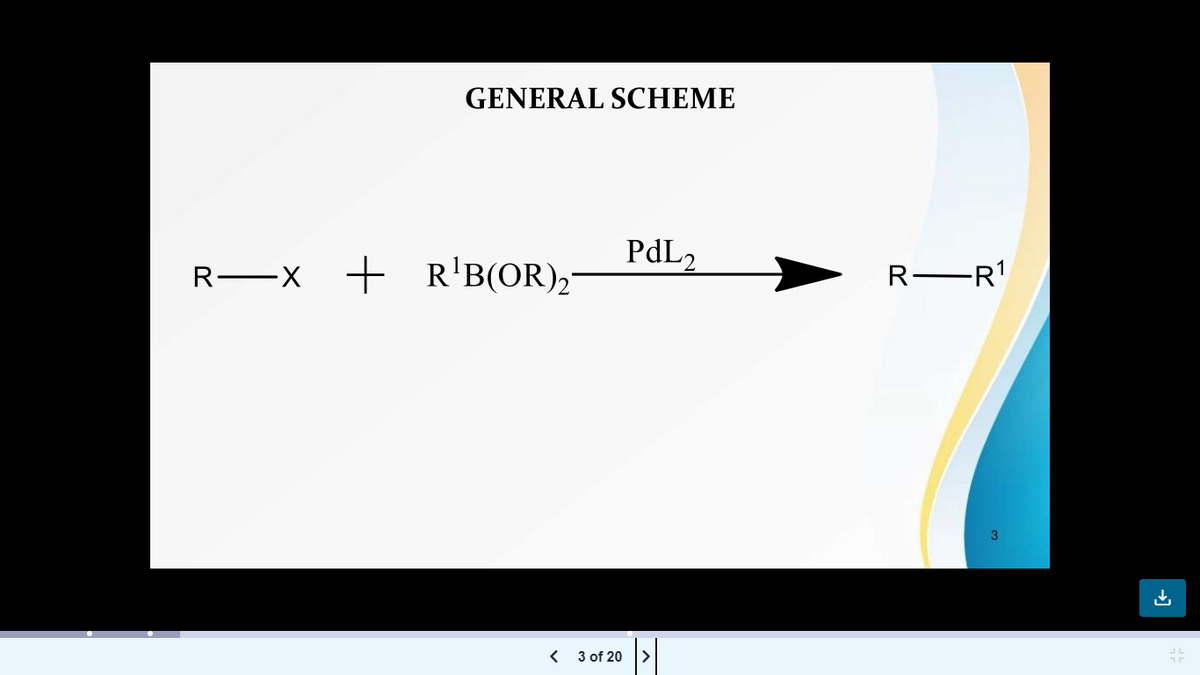 GENERAL SCHEME
PdL2
R-X + R'B(OR)2
R ER
3
< 3 of 20
>
