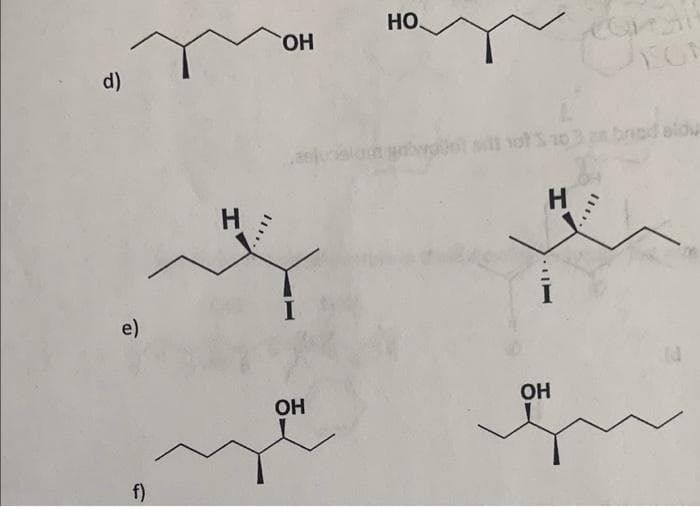HO.
HO.
d)
vot So 3
bnod aldu
H
H
e)
OH
OH
f)
