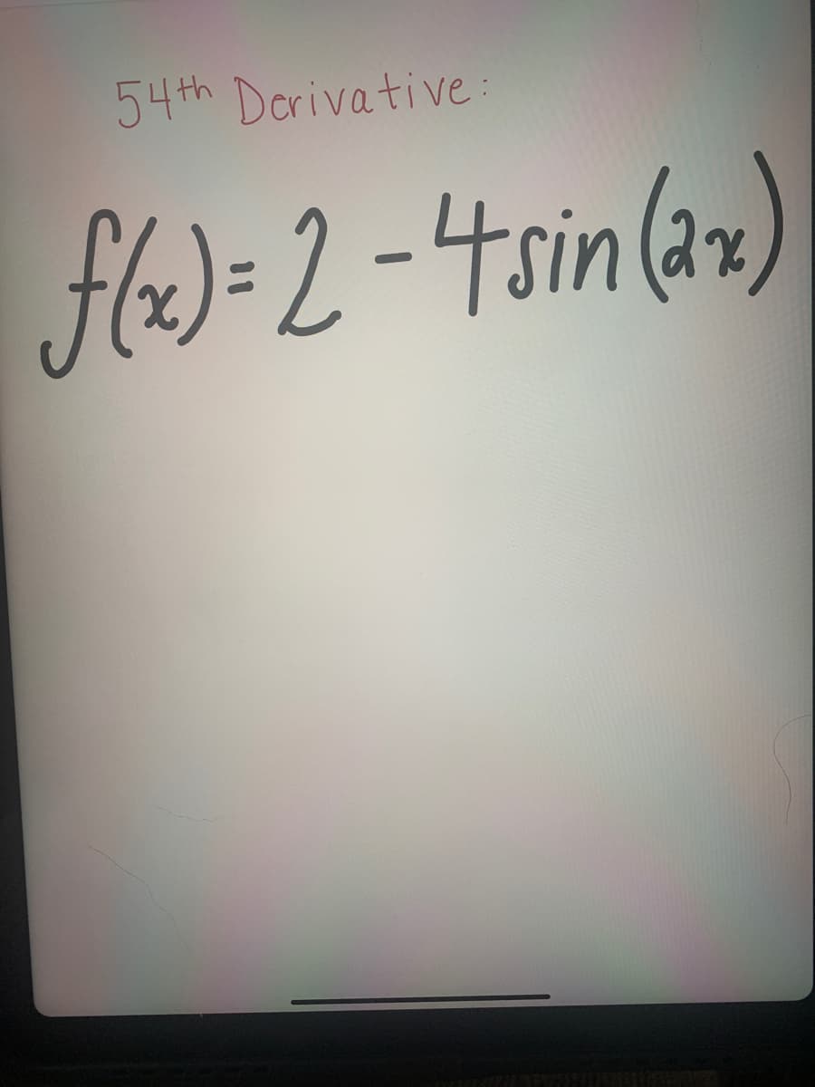 54th Dorivative:
fle)=2-4sin(2)
