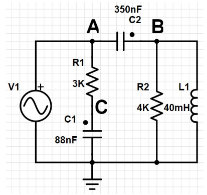 350nF
C2
A
в
R1
V1
+1
3K
R2
L1
C
4K<40mH
C1
88nF
