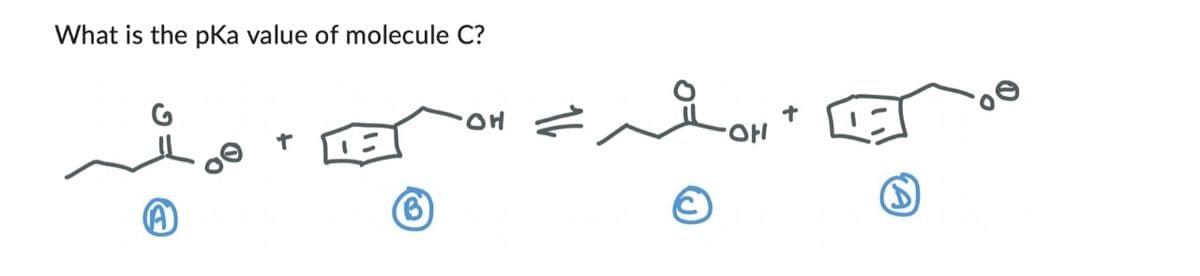 What is the pKa value of molecule C?
OH
soni
+