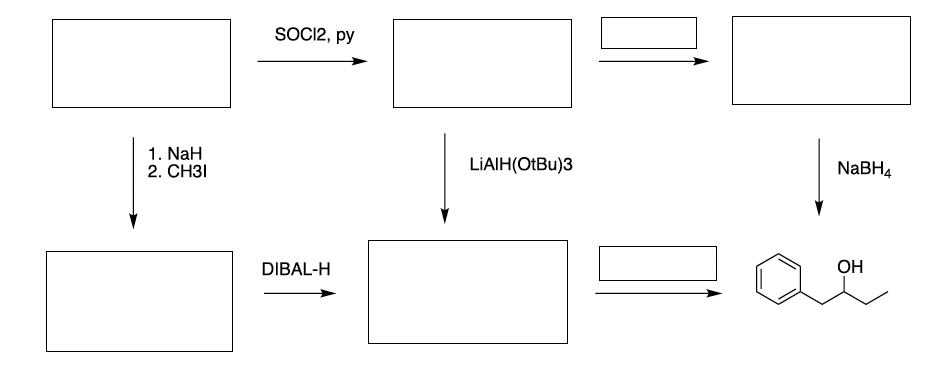 1. NaH
2. CH31
SOCI2, py
DIBAL-H
LiAlH(OtBu)3
NaBH4
OH