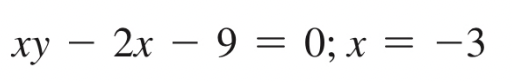 ху - 2х - 9 = 0; x = -3
=