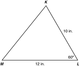 M
K
12 in.
10 in.
60°