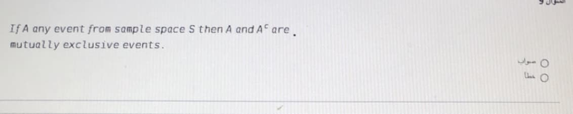 If A any event from sample space S then A and AC are
mutually exclusive events.
