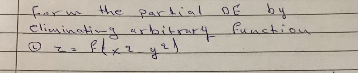 the partial
by
eliminating arbitrary function
DE
て
