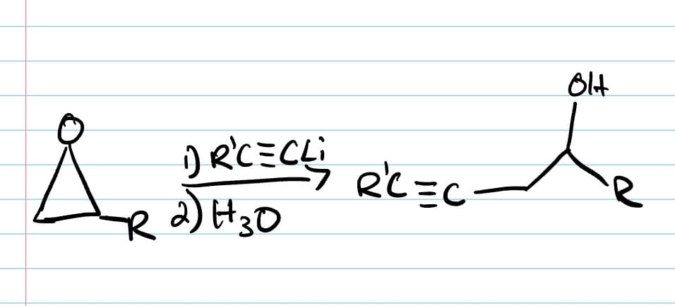 R'C=CLi
& DRIECES RC=C
R
2) 30
OH
R