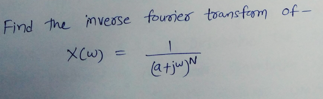 Find the mveose fourier toansform of-
XCW)
