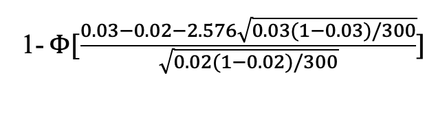 0.03-0.02-2.576/0.03(1-0.03)/300,
1- O[
Vo.02(1-0.02)/300
