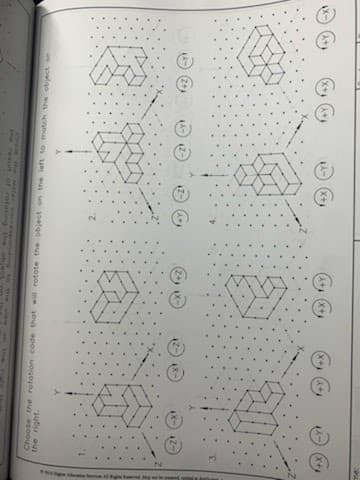 Supuedan
the right.
Choose the rotation code that will rotate the object on the left to match the object on
....