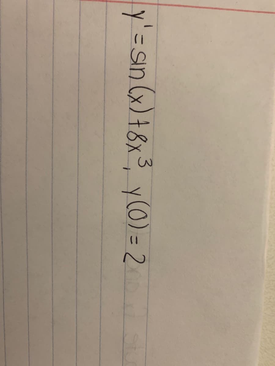 y'=sin (x)+8x3, y(0) = 2
