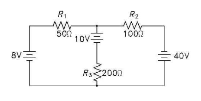 8V三
R₁
502
10V二
R32002
R₂
1002
40V