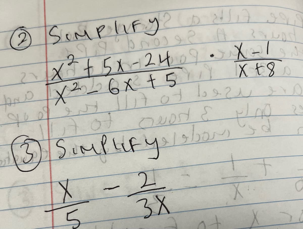 2 SIMPLIFY2D 217 s
2
2 X X - 24 - X-
2
pano x²6x + 5 x + 8
حد
م 7
دو ريح ودا له رووت
ماید
مورد و
کا
3 SIMPLIFY'S
X - 2
آور شده دارو
رب
3X
+