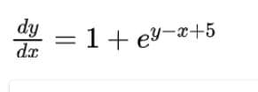 dy
da
=1+ev¬¤+5
