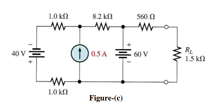 1.0 kN
8.2 kN
560 N
+
40 V =
(1) 0.5 A
RL
1.5 kN
60 V
1.0 kN
Figure-(c)
+
