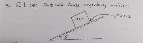 5. Find (8) that will Cause
impending motion.
