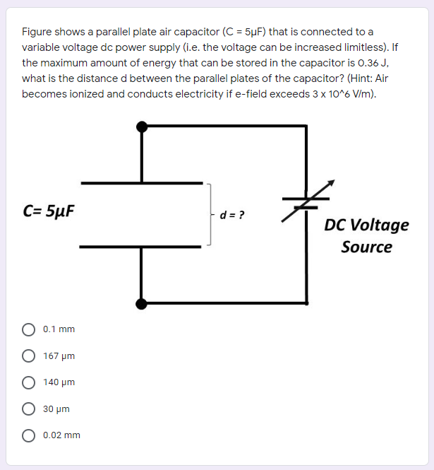 dc power supply (i.e. the voltage can b
hount of energy that can be stored in t
