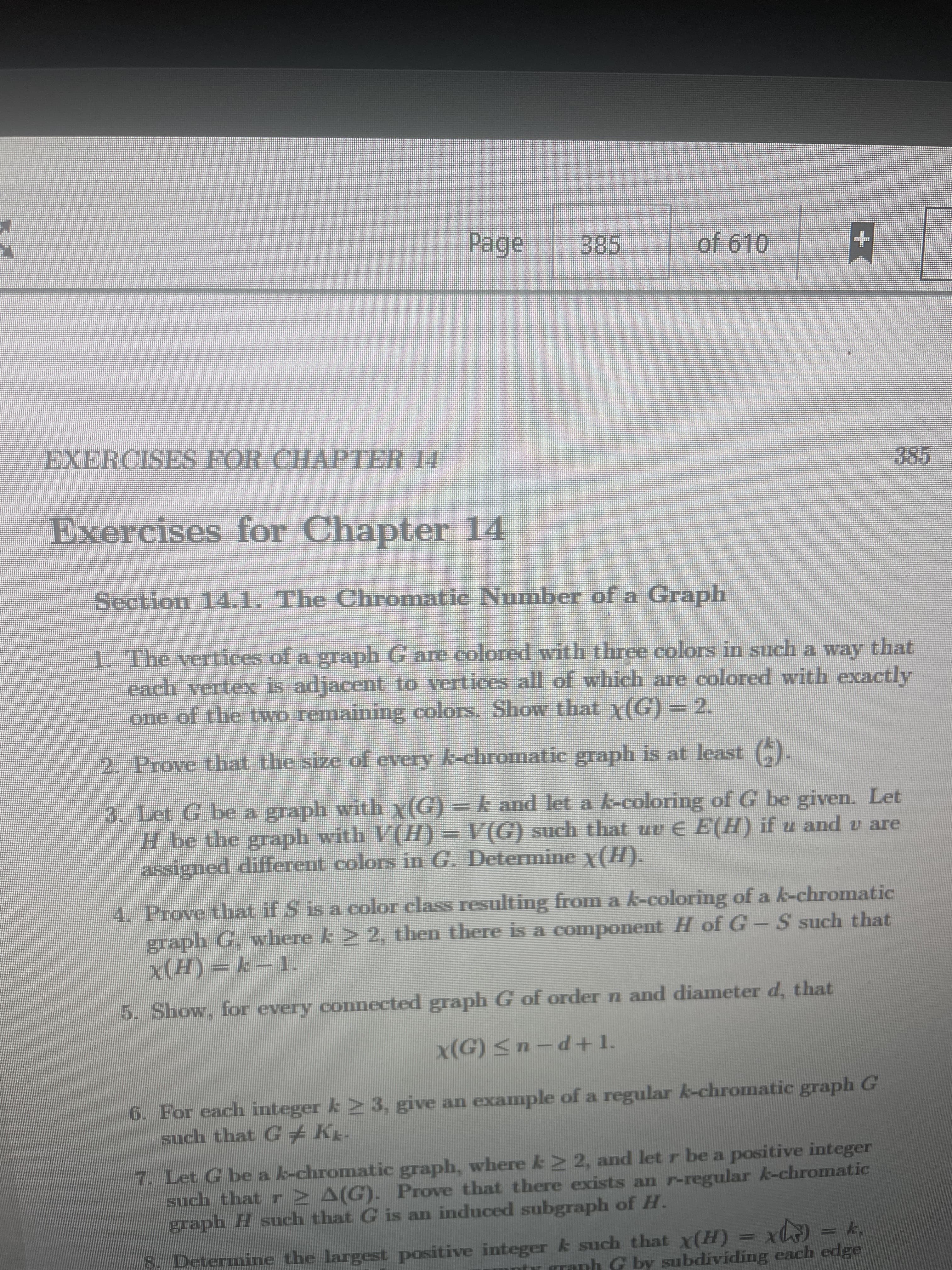 2. Prove that the size of every k-chromatic graph is at least (
