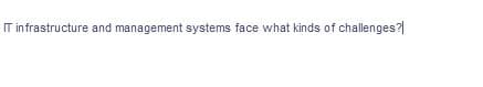 IT infrastructure and management systems face what kinds of challenges?
