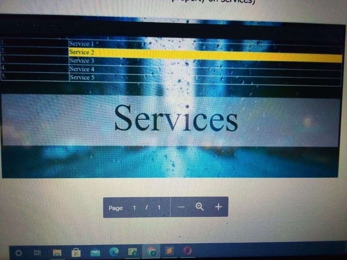 Service 1
Service 2
Service 3
Service 4
Service $
Services
Page
1 / 1
