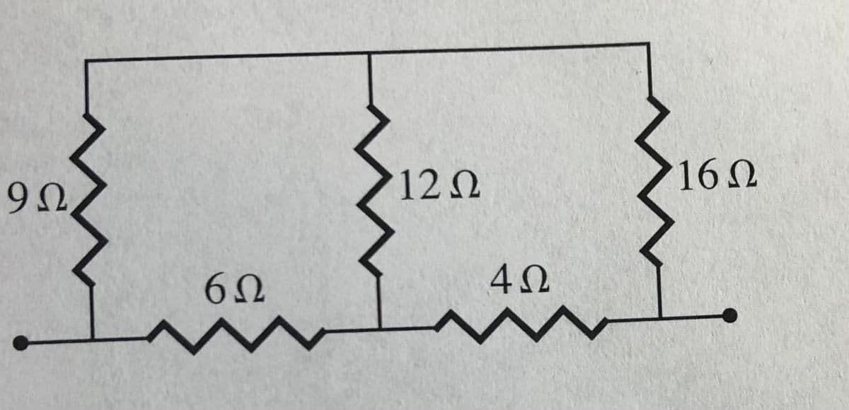 12Ω
16 Ω
9Ω.
6Ω
4Ω
