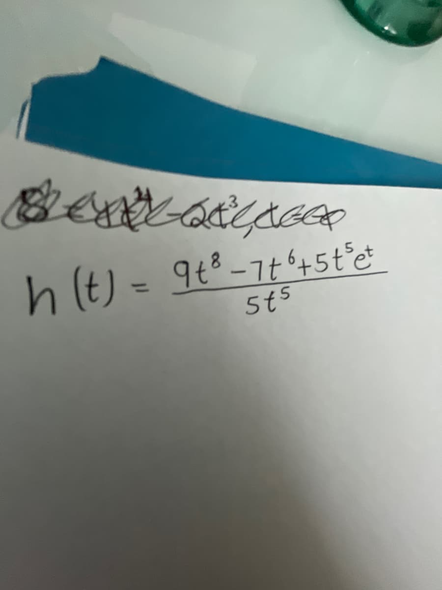 Be-1,000
h (t) = 9t³-7t6 +5 tset
5t5