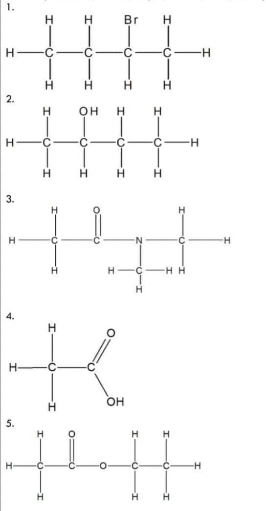 1.
I
2.
Н
3.
Н
4.
5.
Н
Br
HH
C
C
Н
C
Н
ОН Н
Н
Н
Н
H
Н
Н
C нн
Н
НИ
К
HLI
Н
ОН
Н
H
C
Н
Н
C
C
Н
Н
H
H
H
C
H
-Н
-H