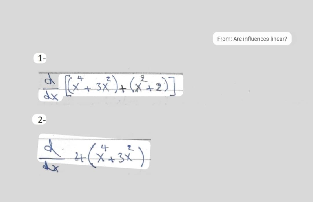 From: Are influences linear?
1-
4
メャ
3X )+
X +2
dx
2-
4
4/x+3X
