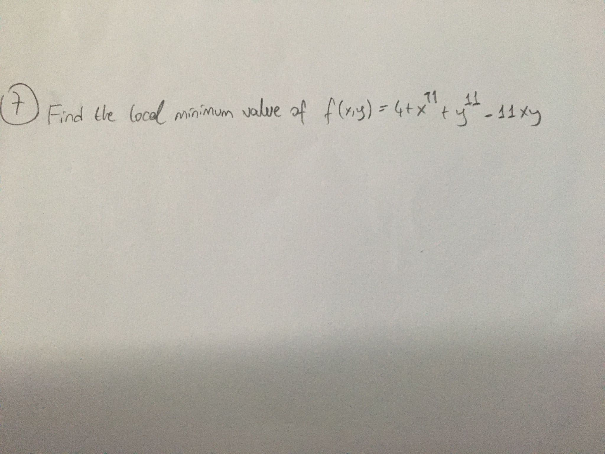 (す)
Find tle locol minimum valve of f(riy)=
