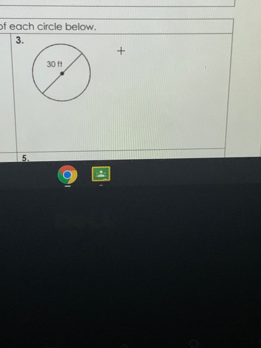 of each circle below.
3.
30 ft
5.
