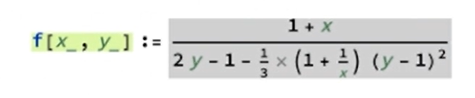 1 + X
f[X_, y_] :=
2 y - 1.
× (1+ ±) (y - 1)²
3.
