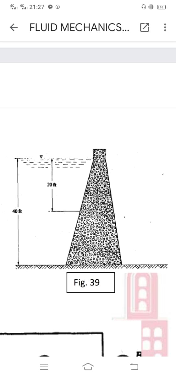 46. 46. 21:27 O ®
FLUID MECHANICS...
20 ft
40 ft
NINI,
Fig. 39
