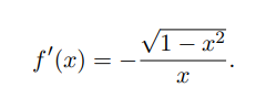 V1 – x2
f'(x) =
