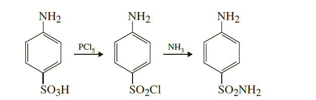 NH2
NH2
NH2
PCI5
NH,
ŠO3H
ŠOQCI
ŠOONH2
