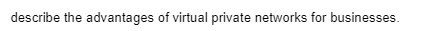 describe the advantages of virtual private networks for businesses.