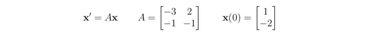 x' = Ax
A
의
x(0) = [¹'