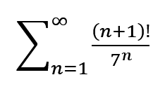 {=n=1
∞
n=1
(n+1)!
7n