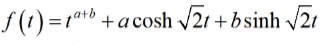 f(1) =1tb +acosh /21 +bsinh 21
