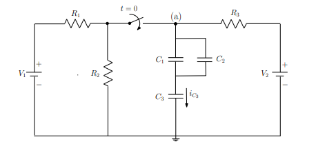 t = 0
Ra
R
(a)
C2
V2
R2
