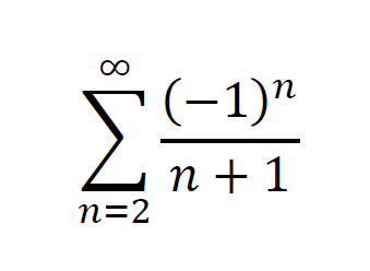 00
(-1)"
n
n + 1
n=2
