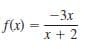 -3x
f(x) =
х+2
