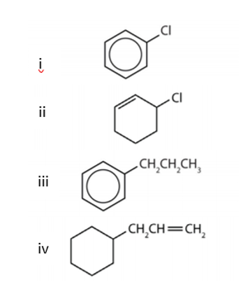 .CI
CI
ii
CH,CH,CH,
i
CH̟CH=CH,
iv
