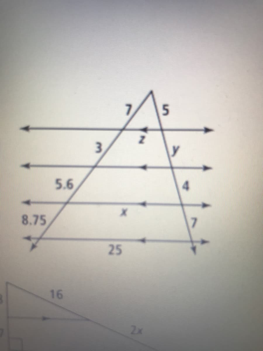 3.
y
5.6
8.75
25
16
2x
5.
