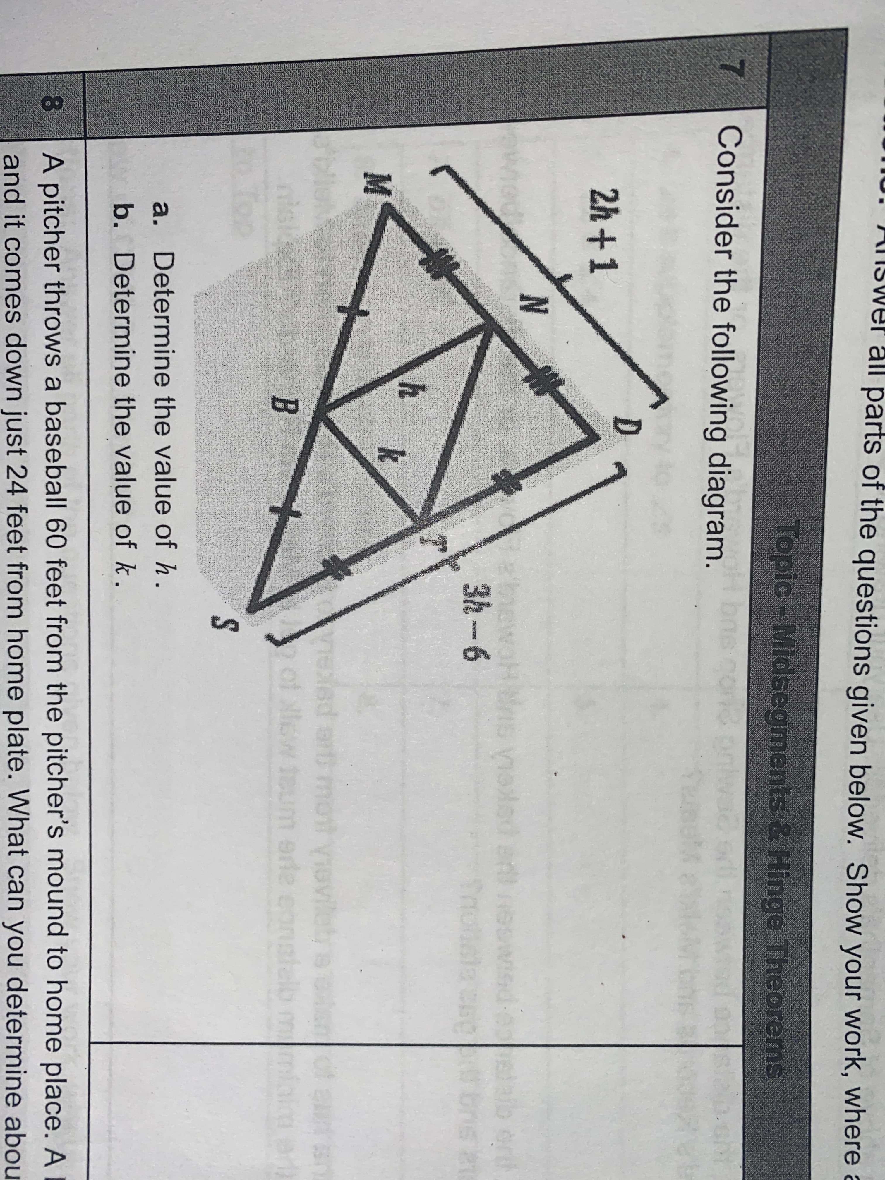 the following diagram.
hew
3h-
FASTRAC
k
etermine the value of h.
Determine the value of k.
